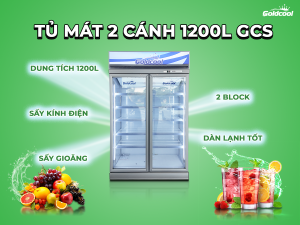 Tủ mát 2 cánh cao cấp